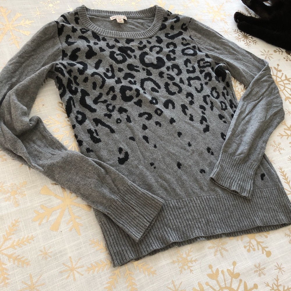 Grey Leopard Sweater